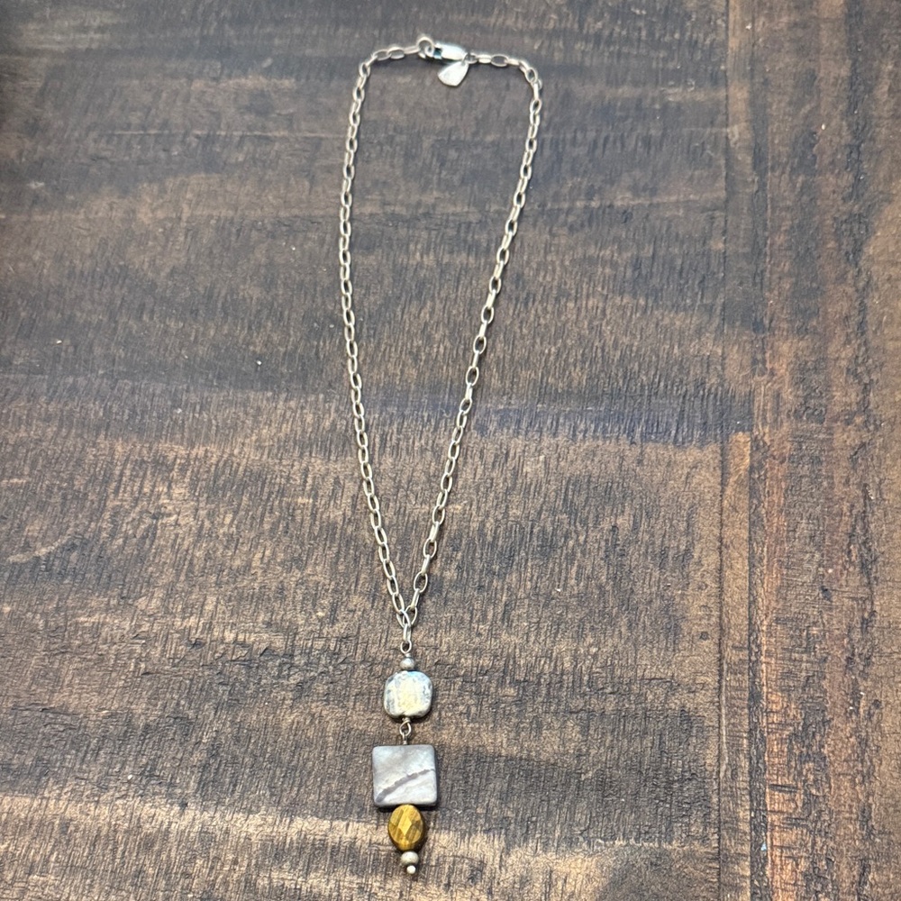 Silpada Silver and Gold Geometric Necklace